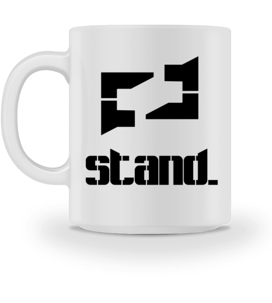 Rockband Berlin Tasse Schrift schwarz Vorderseite